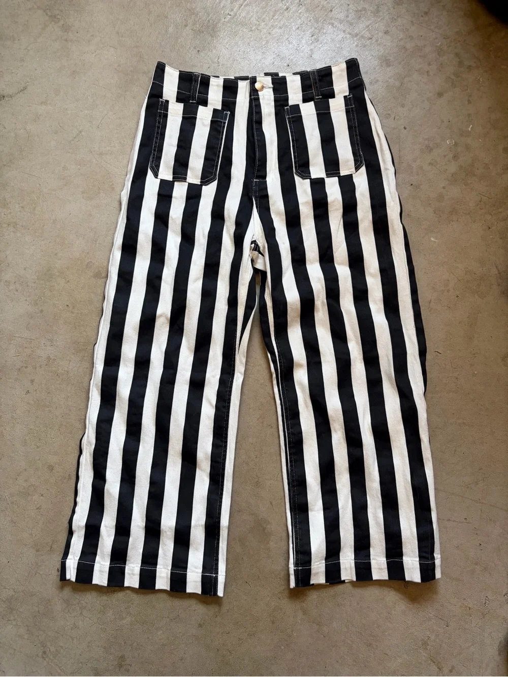 Halara Black and White Striped jeans size 12